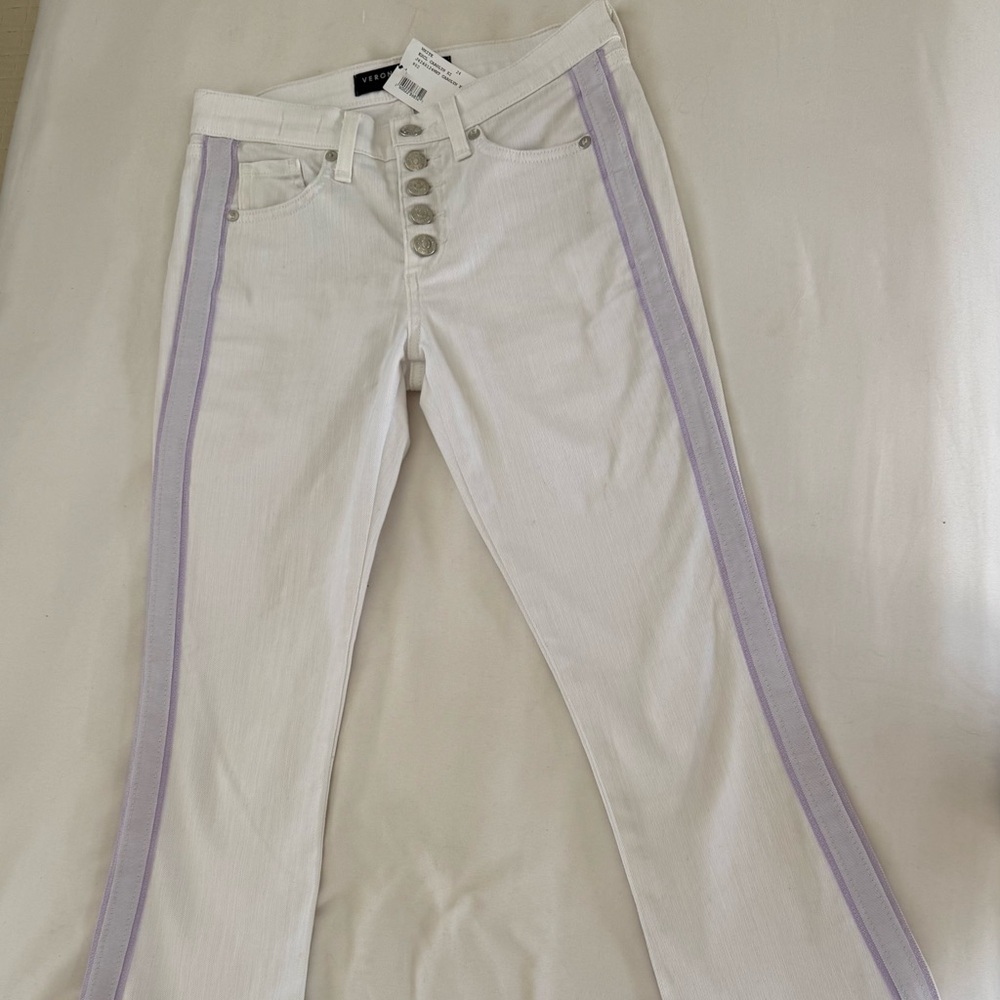 Veronica Beard Carolyn Baby Boot White Denim Jeans